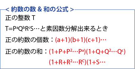 約数の数&公式