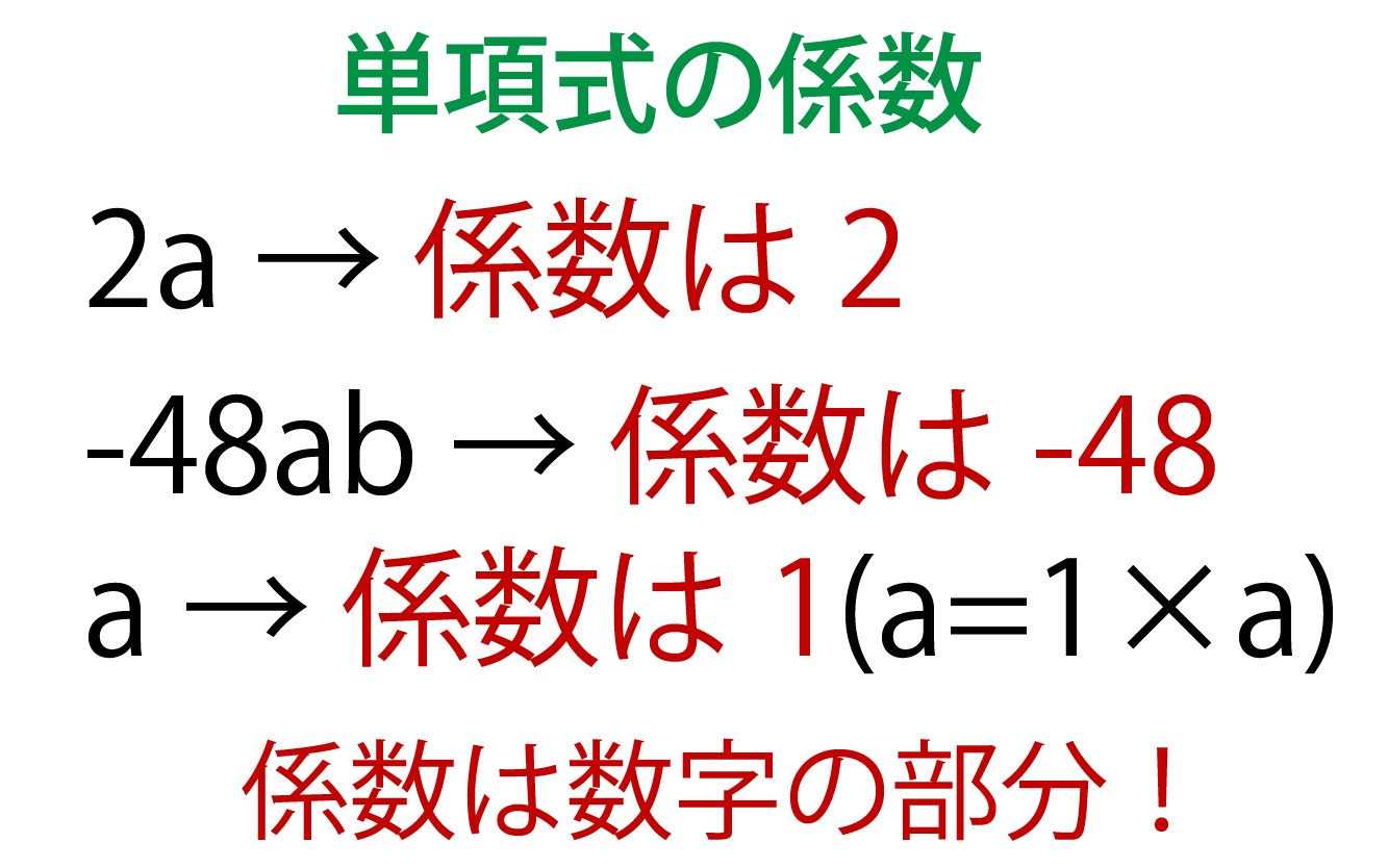 単項式の係数の解説画像
