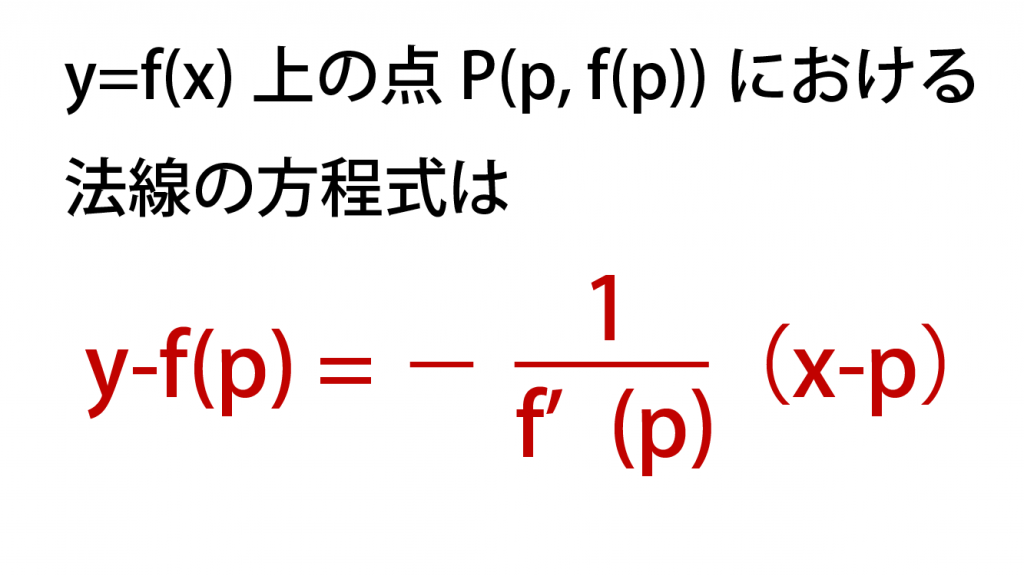 法線の方程式の公式