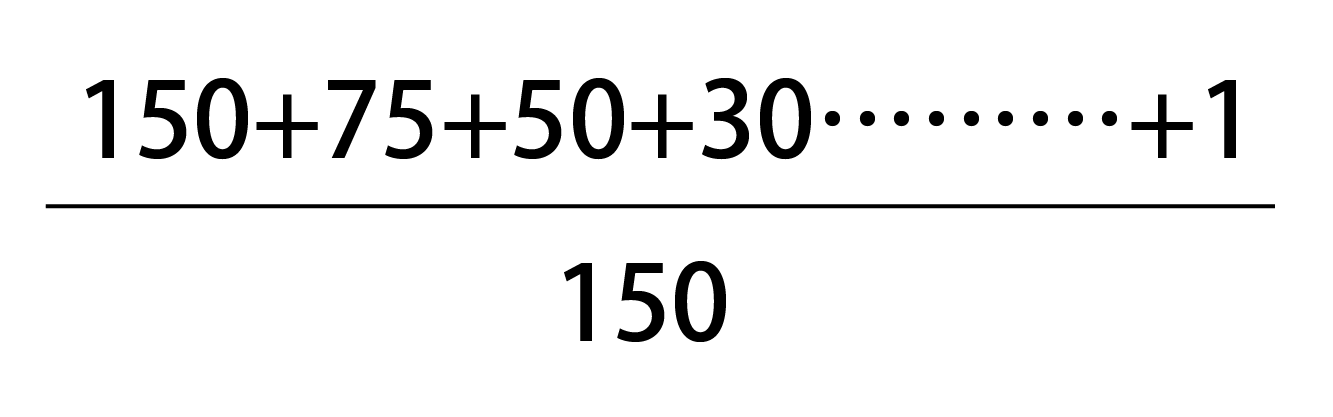 150で通分した場合