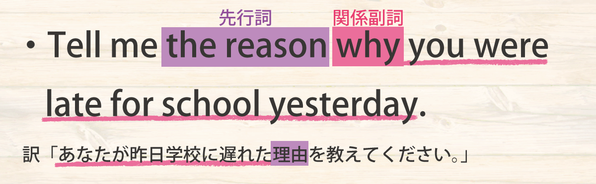 関係副詞whyの説明