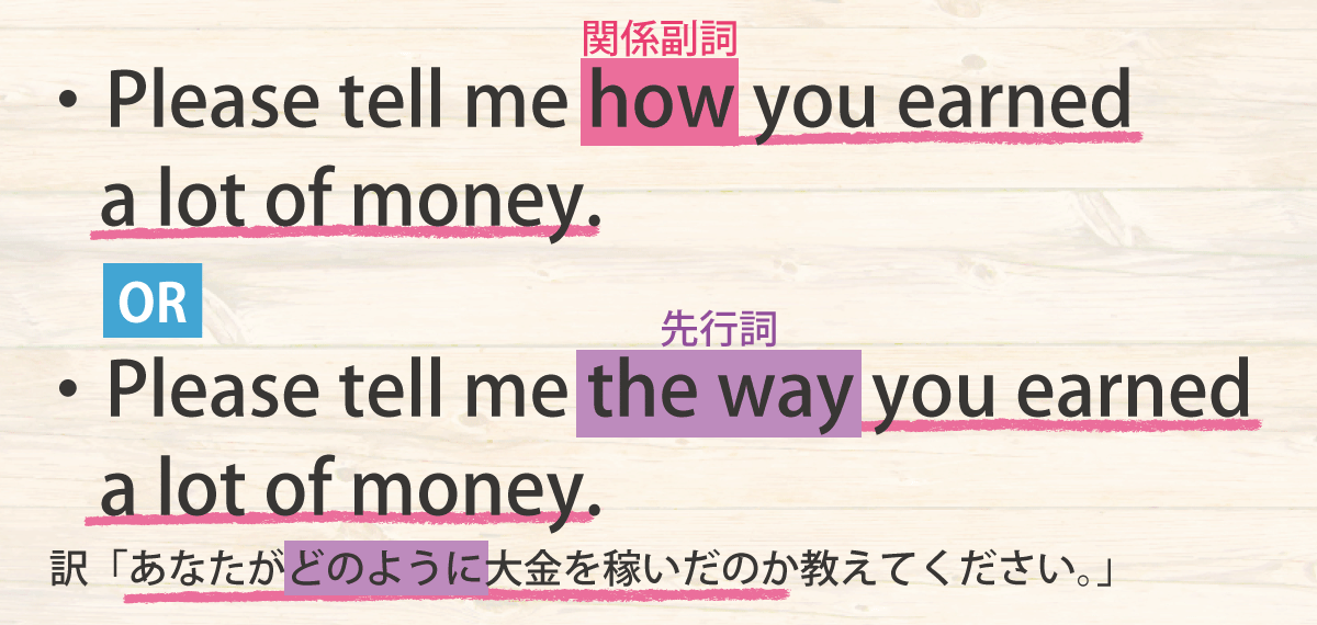 関係副詞howの説明