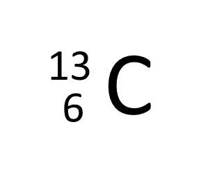質量数が13の炭素原子C(原子番号6)の水素の表記方法