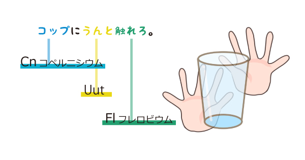 元素記号の語呂合わせ「コップにうんと触れろ」