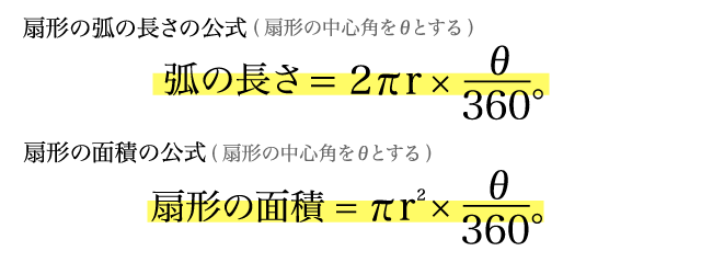 扇形の弧の長さ