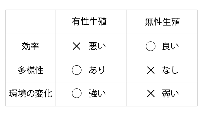 有性生殖③メリットデメリット