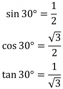 30度の三角比を求める式